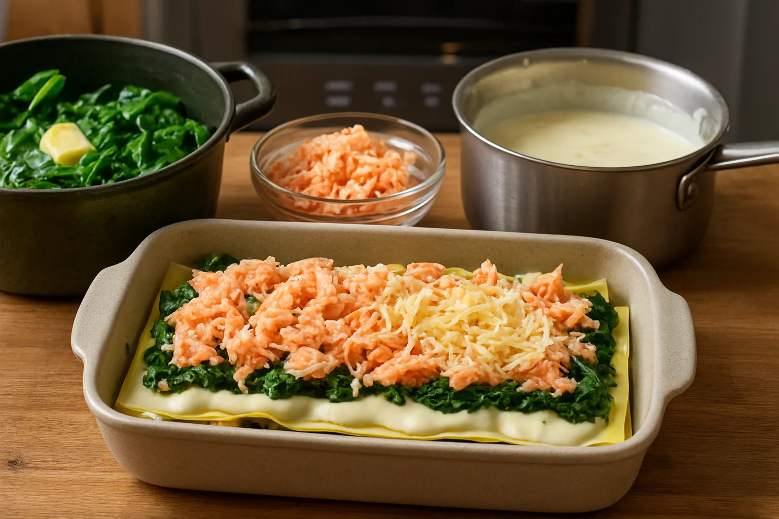 Lasagnes saumon épinards recette