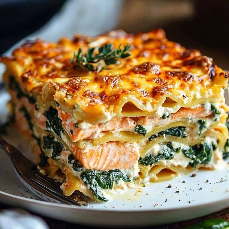 Recette lasagnes saumon épinards fromage