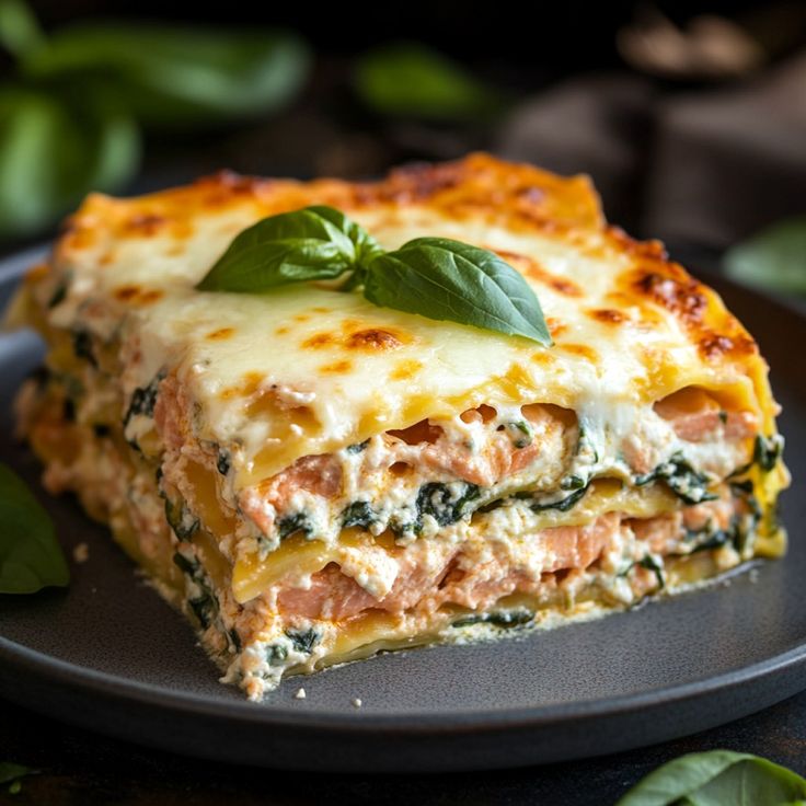 Lasagnes saumon épinards feuilles cuisine
