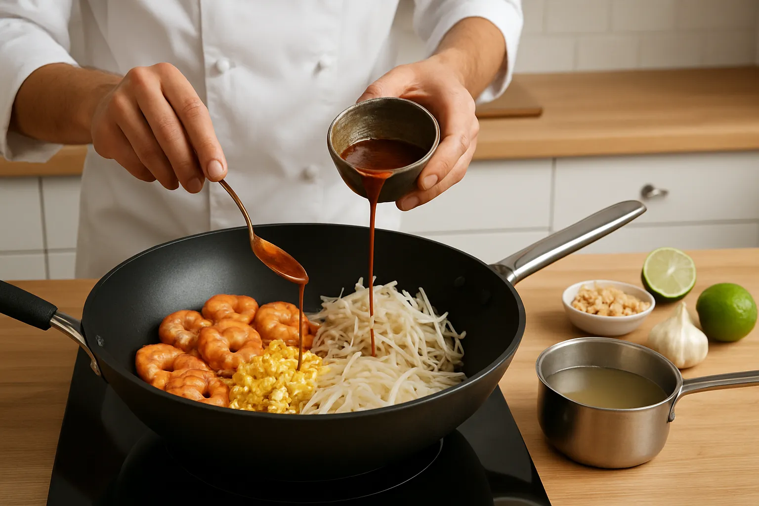 nouilles de riz crevettes