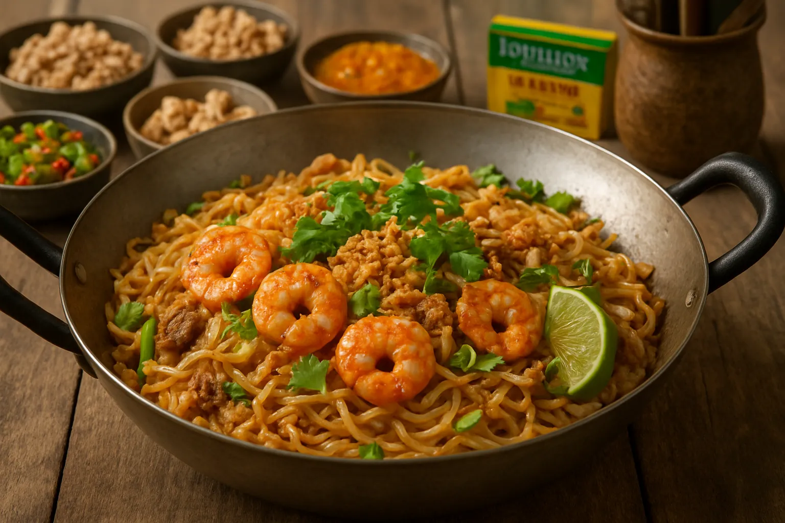 nouilles de riz crevettes