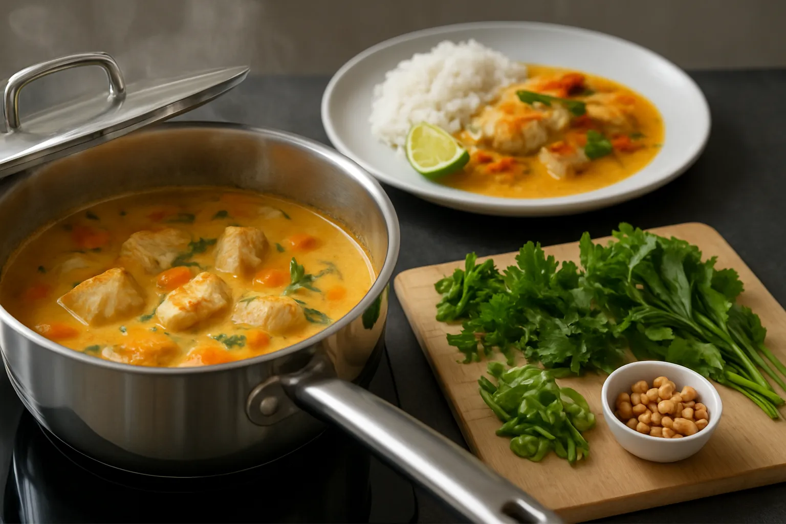 légumes sauce curry coco riz