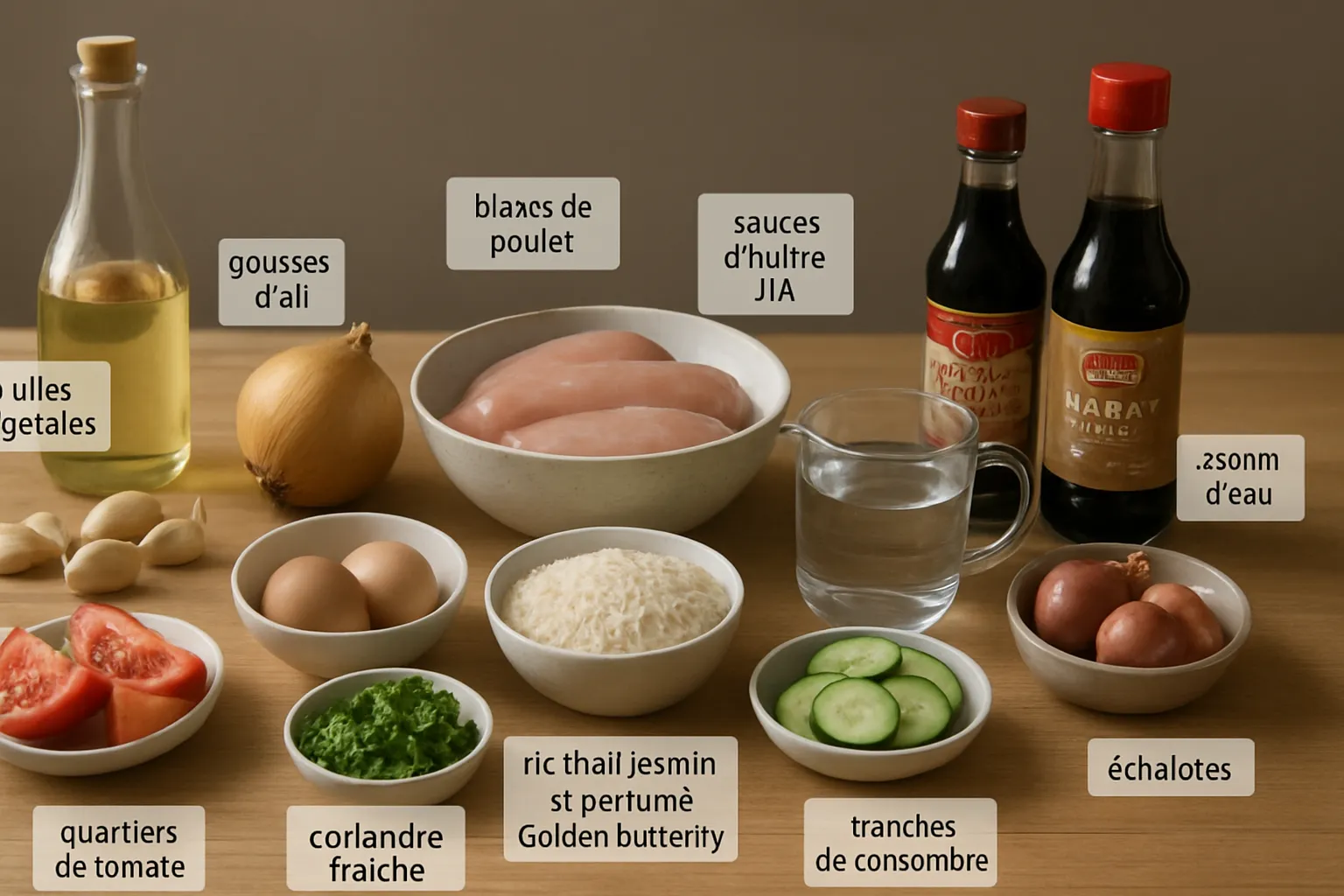 riz thaï poulet curry vert