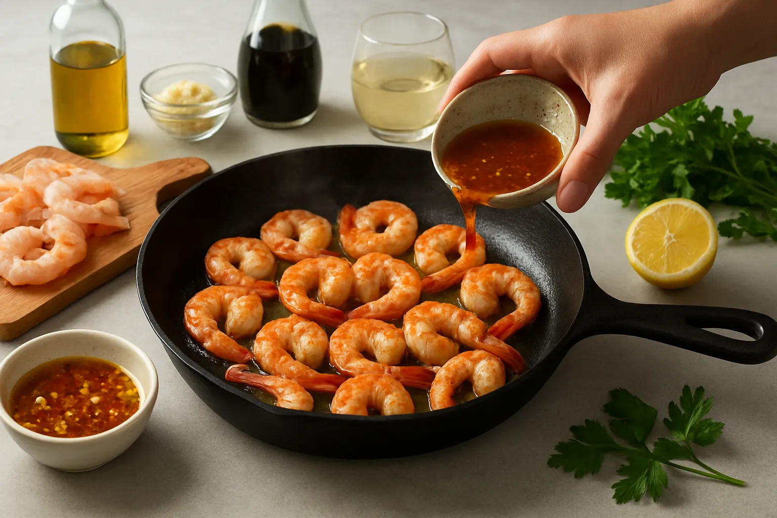 crevettes sautées ail