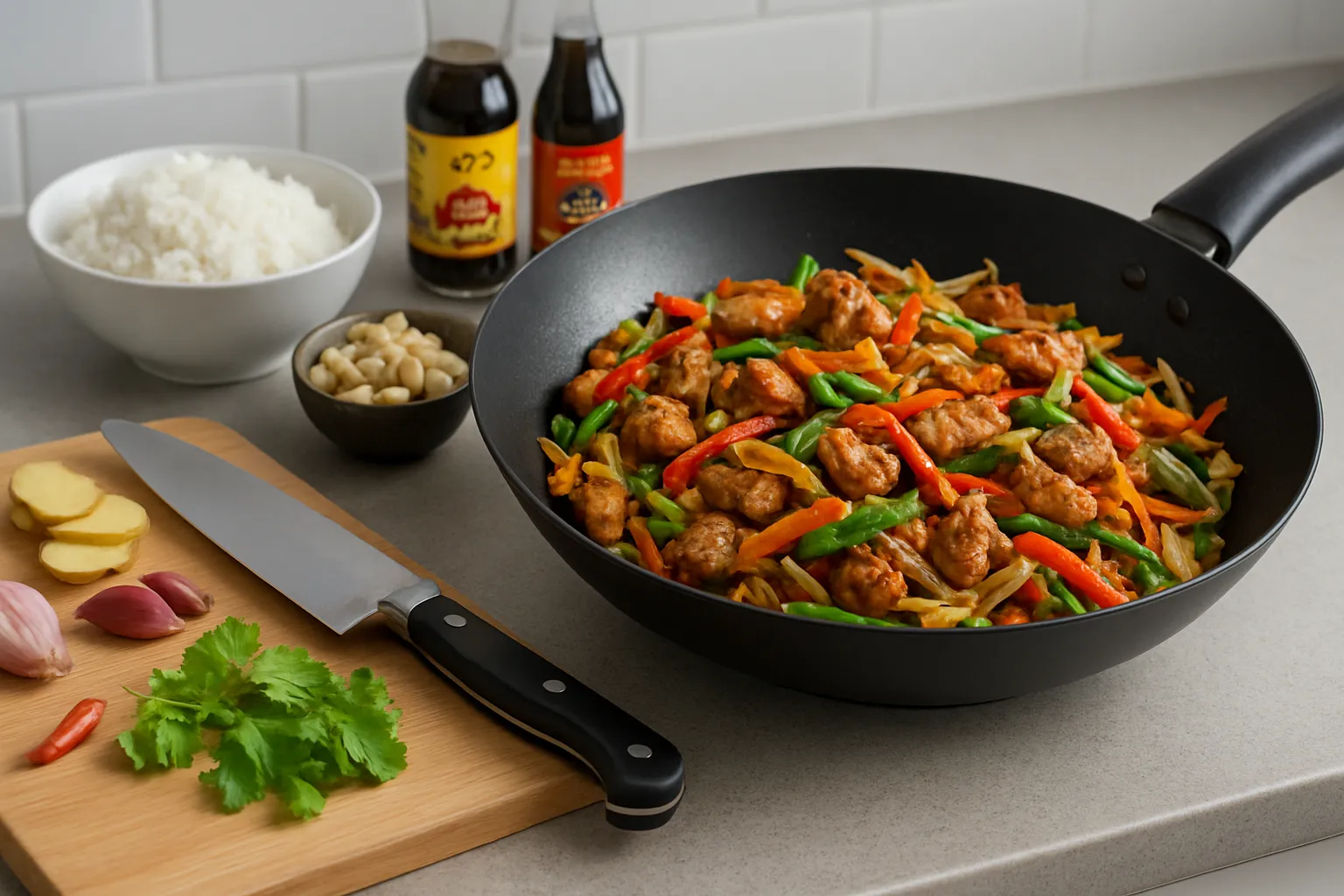 sauté porc thaï sauce rouge