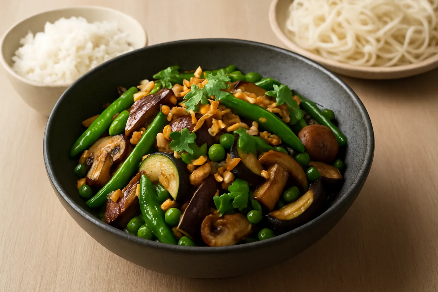 ingrédients wok de légumes thaï